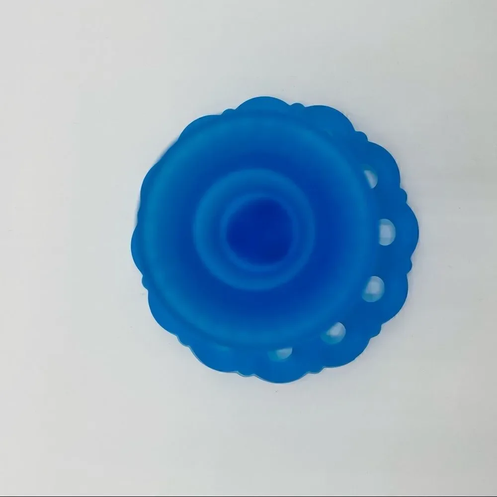 Vintage Westmoreland Doric Blue Mist Candlestick